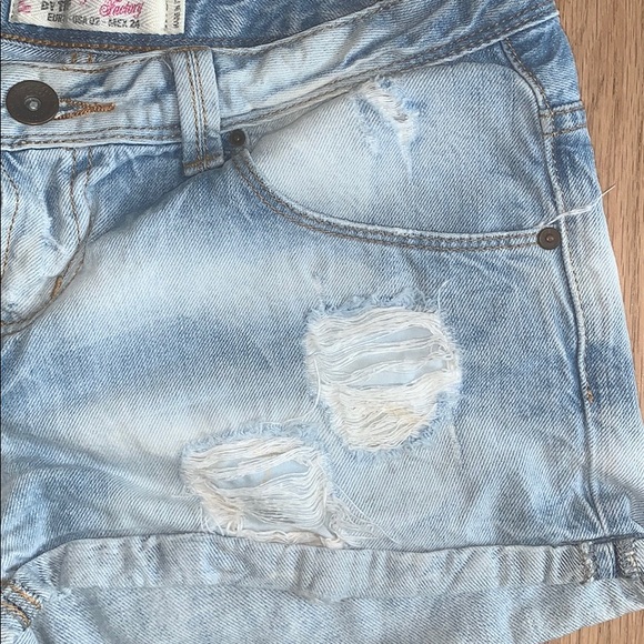 Zara TRF Denim Rules Denim Distressed Shorts - Picture 3 of 8
